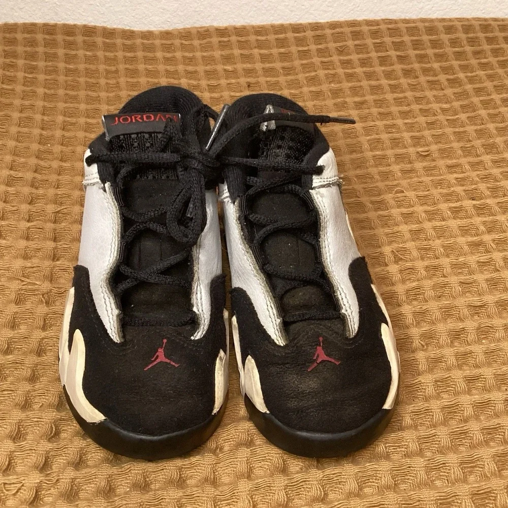 VTG 1998 Jordan 14 OG Black Toe White 132549-101 Toddler Size 8C Sneaker